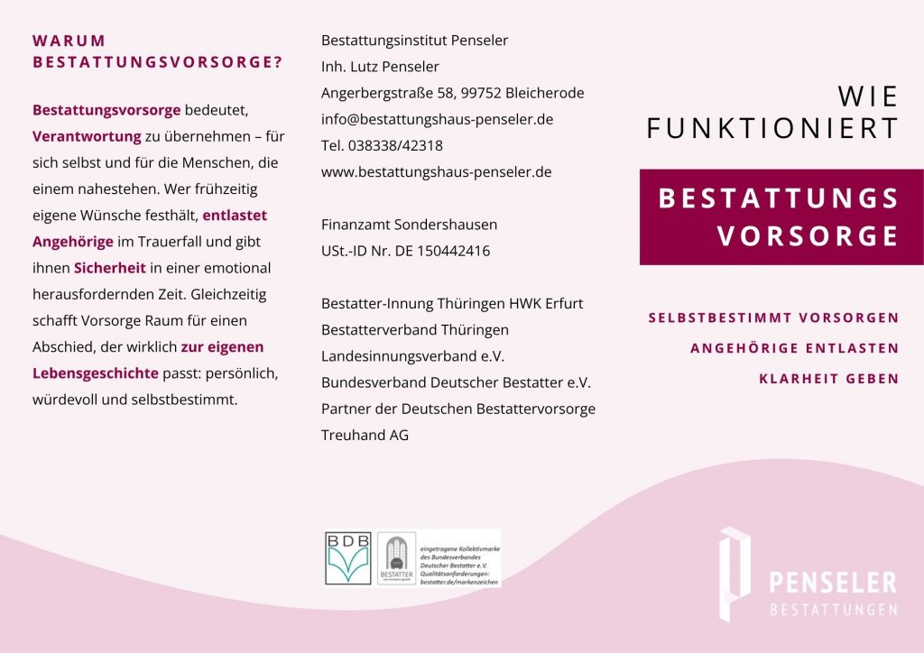 Vorschaubild Flyer Bestattungsvorsorge